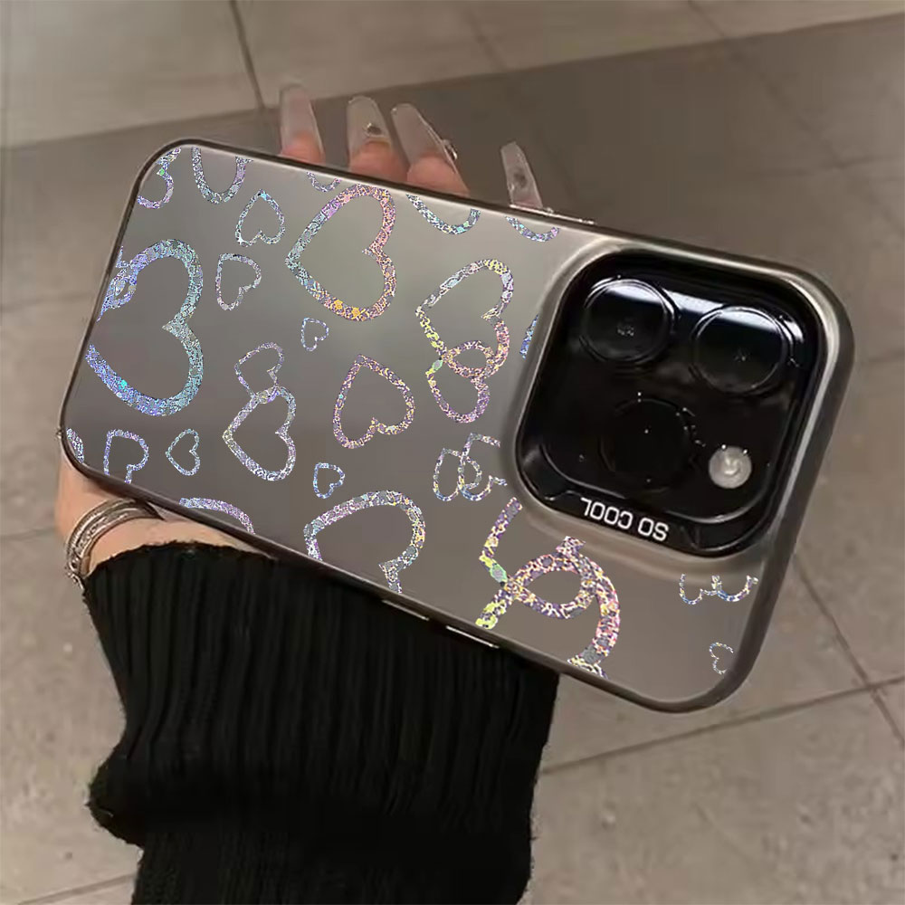 Apple Iphone 15 Pro Max - Kleurrijke hoes met hartprint voor iPhone